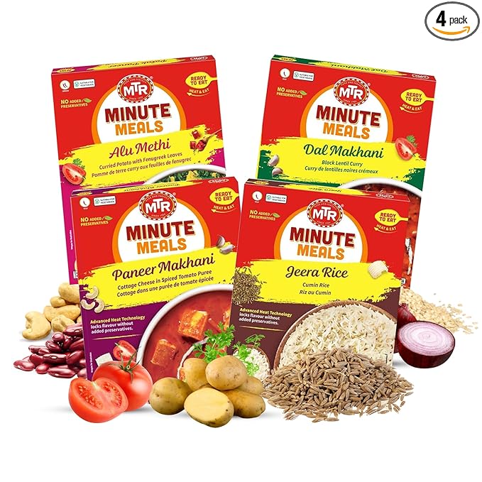 MTR Ready-To-Eat: Dhaba Mix - Assorted Pack of 4 (Alu Methi, Dal Makhani, Paneer Makhani, Jeera