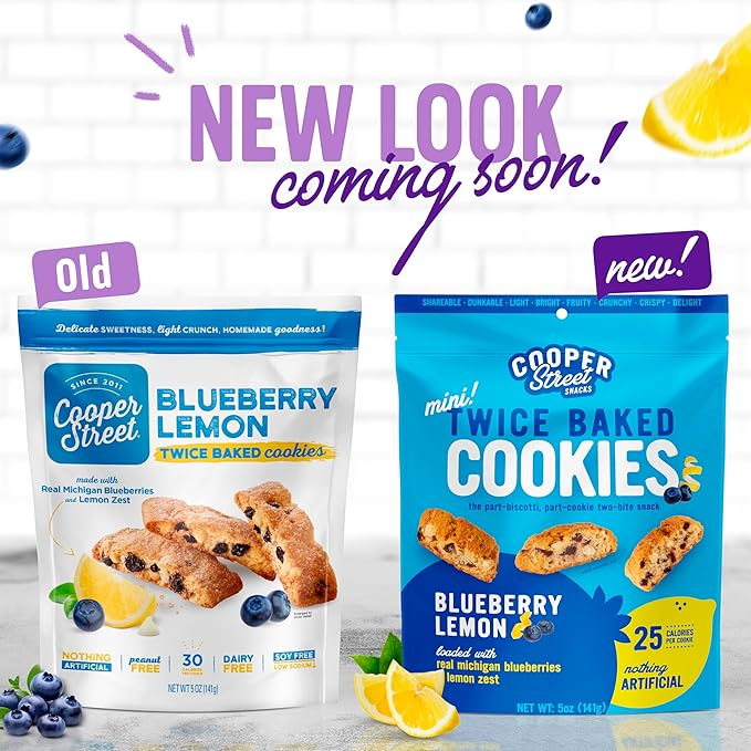 Cooper Street Cookies Twice Baked Italian Biscotti Cookies - Lemon Blueberry, Orange Cranberry and