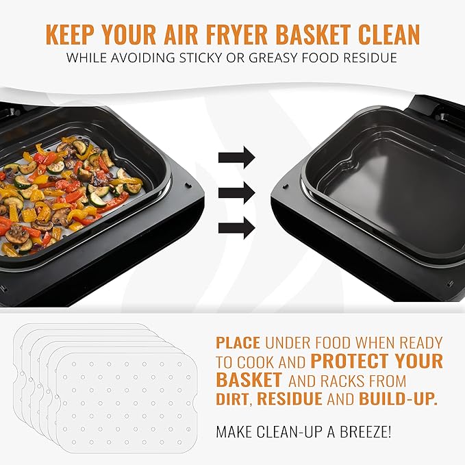 INFRAOVENS Air Fryer Parchment Paper Liners for Ninja Foodi XL Smart FG551 6-in-1 Indoor Grill