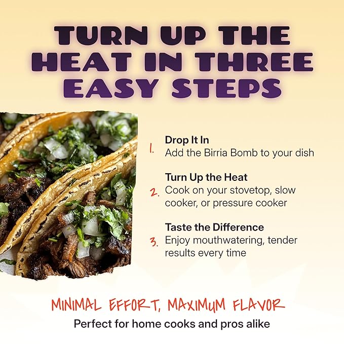 𝗪𝗜𝗡𝗡𝗘𝗥 - 𝗕𝗘𝗦𝗧 Birria Bomb Balls - 𝗠𝗦𝗚-𝗙𝗥𝗘𝗘 Authentic Birria Taco Seasoning - Cooks