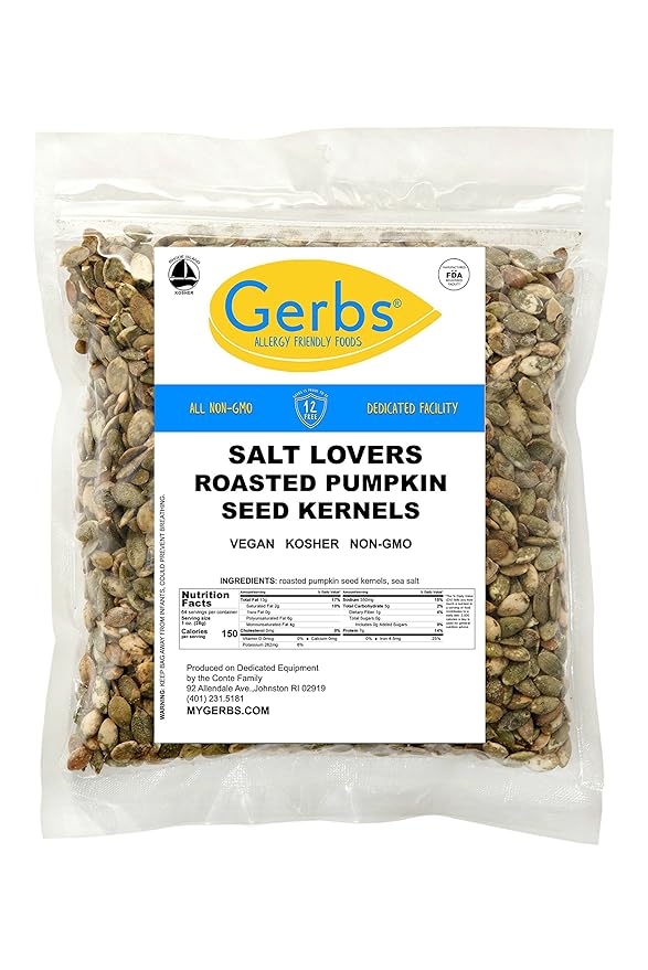 Gerbs Extra Sea Salted Pumpkin Seed Kernels 4 lbs. | Small Batch Roasted, No Additives, Resealable