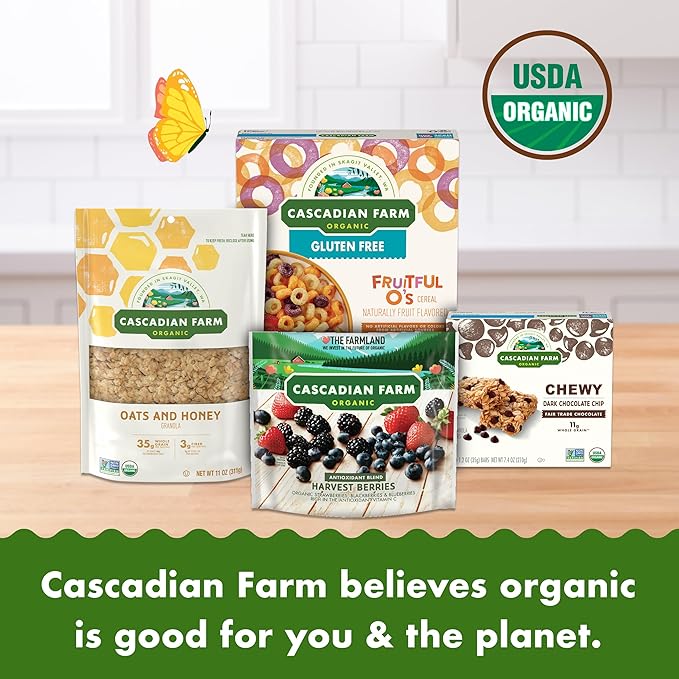 Cascadian Farm Organic Vanilla Chip Chewy Granola Bars, Value Size, 10 Bars, 12.3 oz.