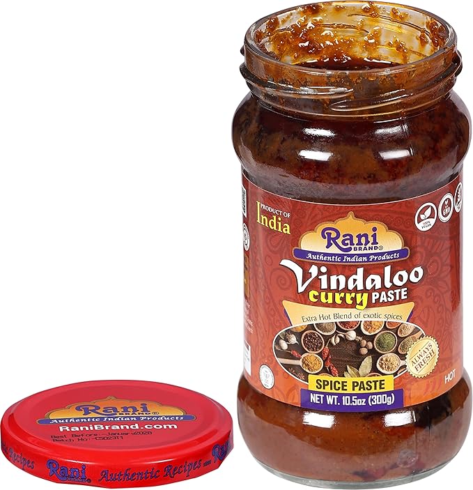Rani Vindaloo Curry Cooking Spice Paste, Hot! 10.5oz (300g) Glass Jar ~ No Colors | All Natural |