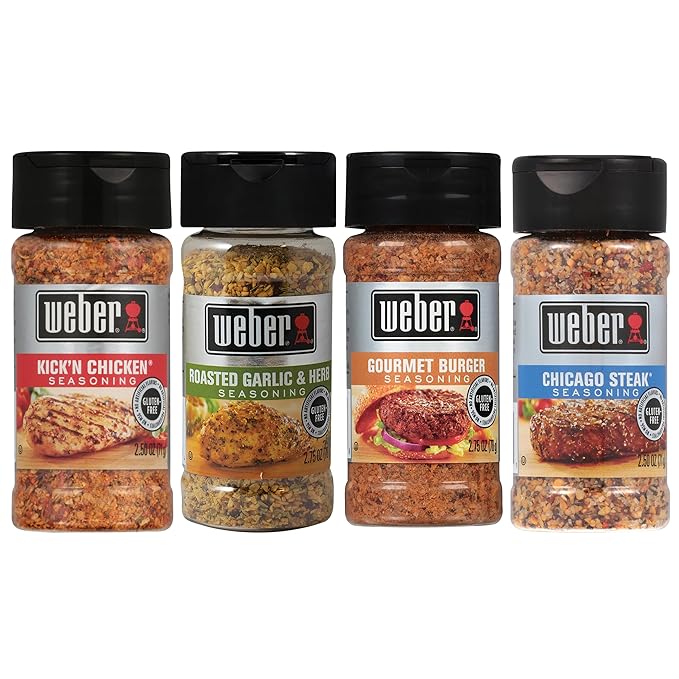 Weber Ultimate Grilling Spice Set with Roasted Garlic & Herb, Kick'n Chicken, Gourmet Burger, and