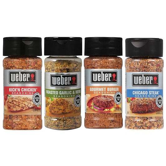 Weber Ultimate Grilling Spice Set with Roasted Garlic & Herb, Kick'n Chicken, Gourmet Burger, and