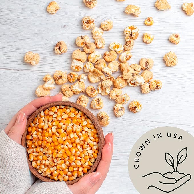 Be Still Farms Yellow Organic Popcorn Kernels (4.8lb) - Uncooked Corn Bulk Great for Movie Night