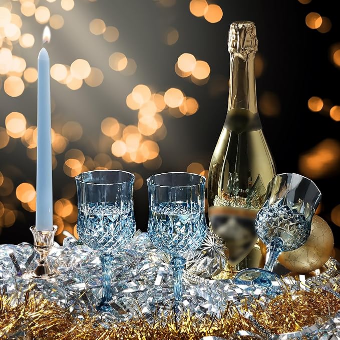 XUWAIDSGN 24 Pcs 7oz Plastic Vintage Wine Glasses Drinking Glasses Unbreakable Wedding Glassware