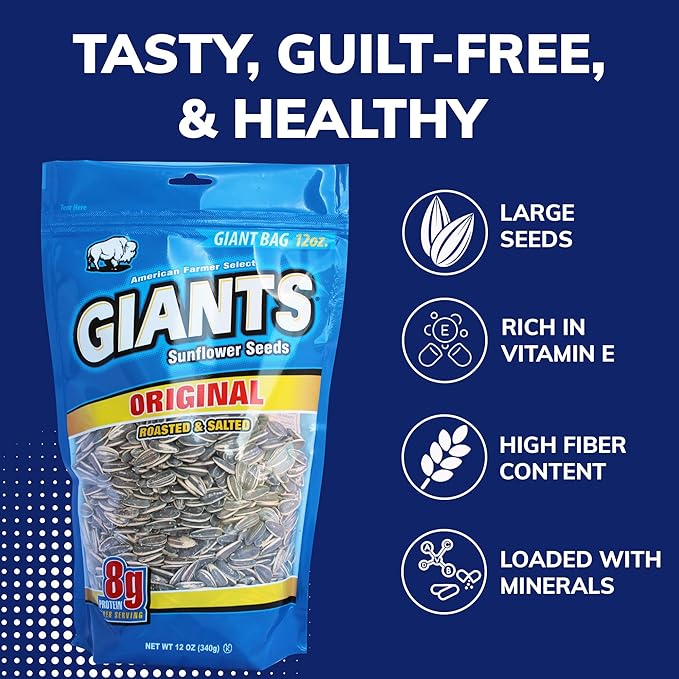 GIANTS Original Sunflower Seeds - Sunflower Seeds to Eat, Sunflower Seeds Bulk, Lightly Salted for