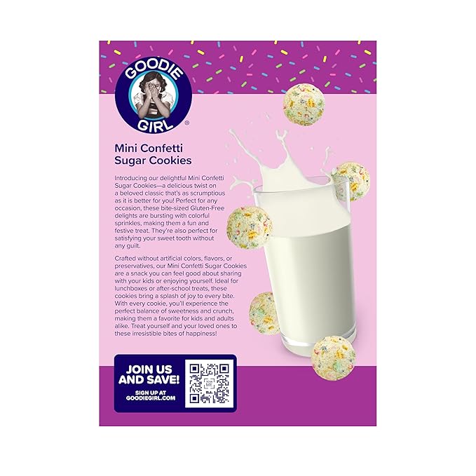 Goodie Girl Mini Confetti Sugar Cookies – Peanut Free, Gluten Free, No Artificial Ingredients – 100