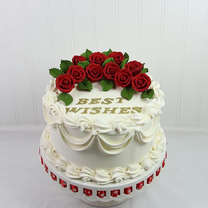 Global Sugar Art Premium Edible Roses, Red, Unwired, Medium 1.5 inches, 12 Count by Chef Alan