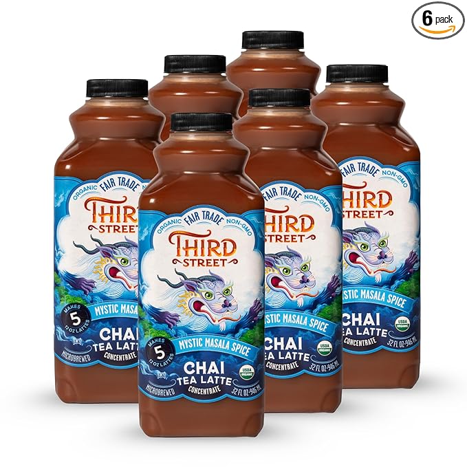 Third Street Inc. Organic Mystic Masala Spice Chai Concentrate, 32 Fl. Oz., Black Tea Latte