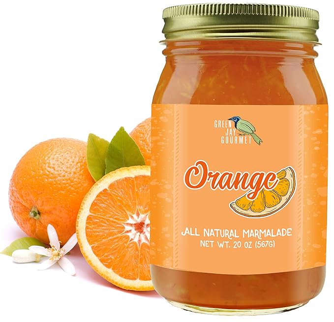 Green Jay Gourmet Orange Marmalade – All-Natural Orange Jam – Vegan, Gluten- free Marmalade