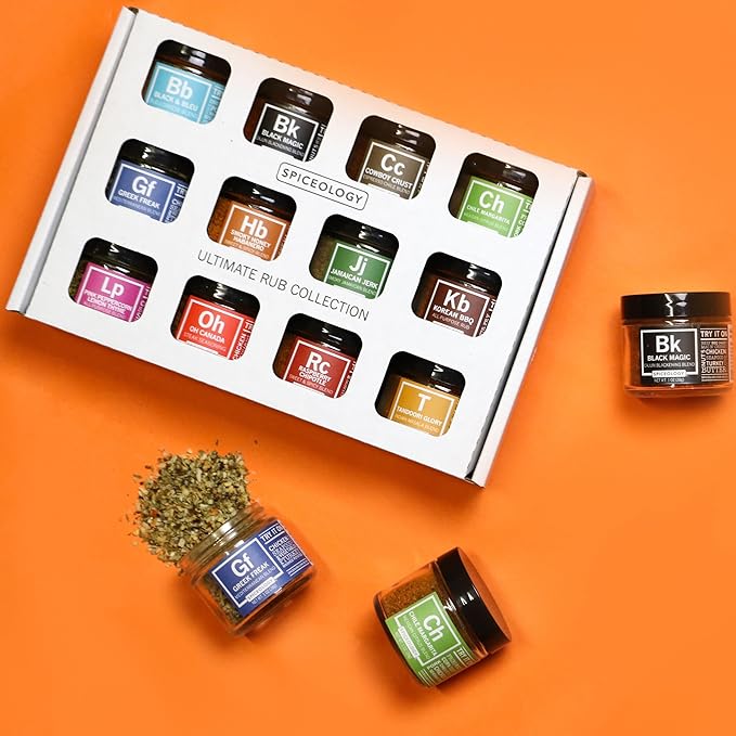 Spiceology – Ultimate Rub Collection – 12 Gourmet Spices & Seasonings Set for Grilling, BBQ &
