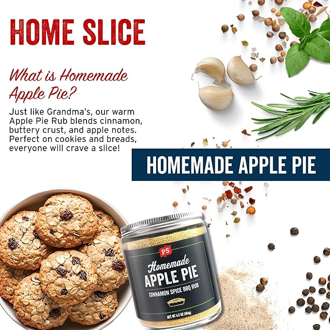 PS Seasoning Apple Pie Rub - Sweet and Smoky Cinnamon BBQ Seasoning for Smoking, Grilling, Baking