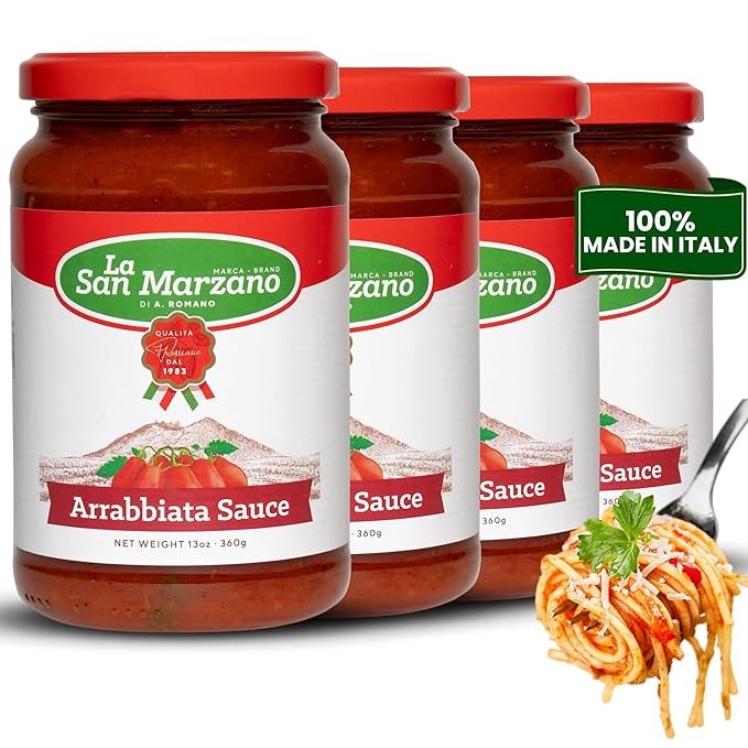 La San Marzano Arrabiata Sauce, 13 oz, Pasta Sauce Made in Italy, All Purpose Tomato Premium