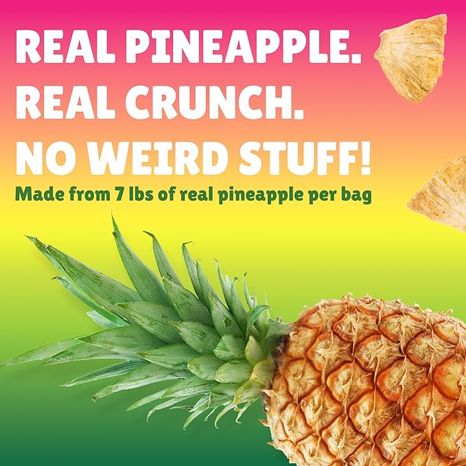BranchOut Pineapple Chips, No Sugar Added, Real Dried Pineapple Chunks, GentleDry, Better than