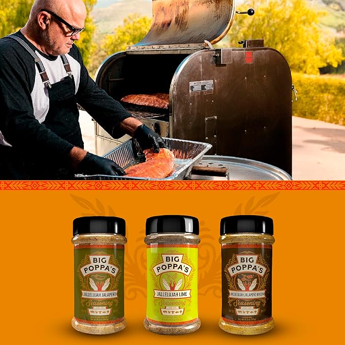 Big Poppa’s Jallelujah Seasoning Set – Gourmet Spice Trio with Jalapeño, Jalapeño Bacon & Lime Rubs