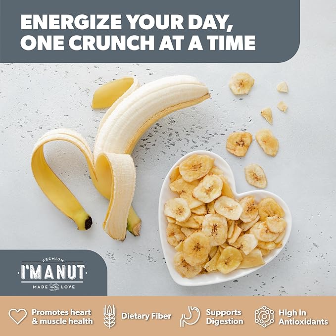 Premium Dried Banana Chips 48oz | Non-GMO, Batch Tested Gluten & Peanut Free | Ethically Sourced