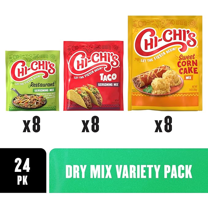 CHI-CHI'S Dry Mix Packets Variety Pack, Taco Seasoning 1.25 oz Pack, Restaurante Seasoning 0.78 oz