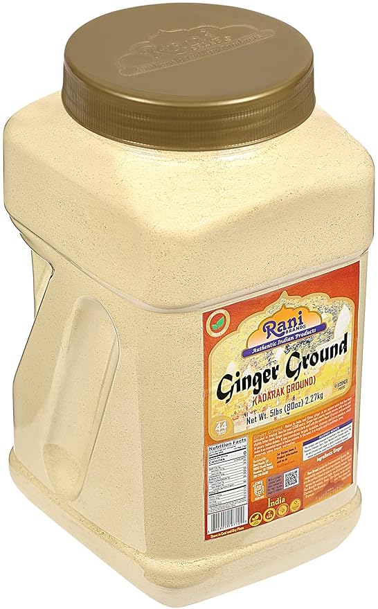 Rani Ginger (Adarak) Powder Ground, Spice 80oz (5lbs) 2.27kg Bulk PET Jar ~ All Natural | Vegan |