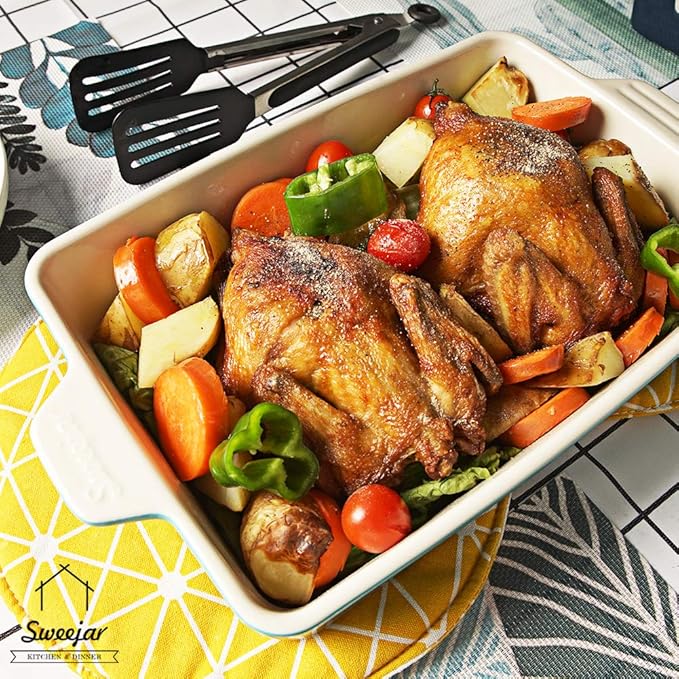 Sweejar Ceramic Bakeware Set, Rectangular Baking Dish for Oven Lasagna Pans for Cooking, Kitchen