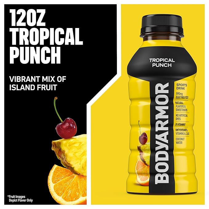 BODYARMOR Sports Drink Sports Beverage, Tropical Punch, Coconut Water Hydration, Natural Flavors