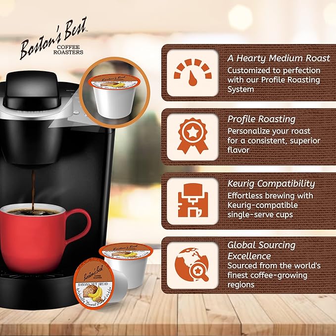 Boston’s Best - Banana Nut Bread Flavored Delicious Gourmet Coffee Compatible with Keurig Coffee