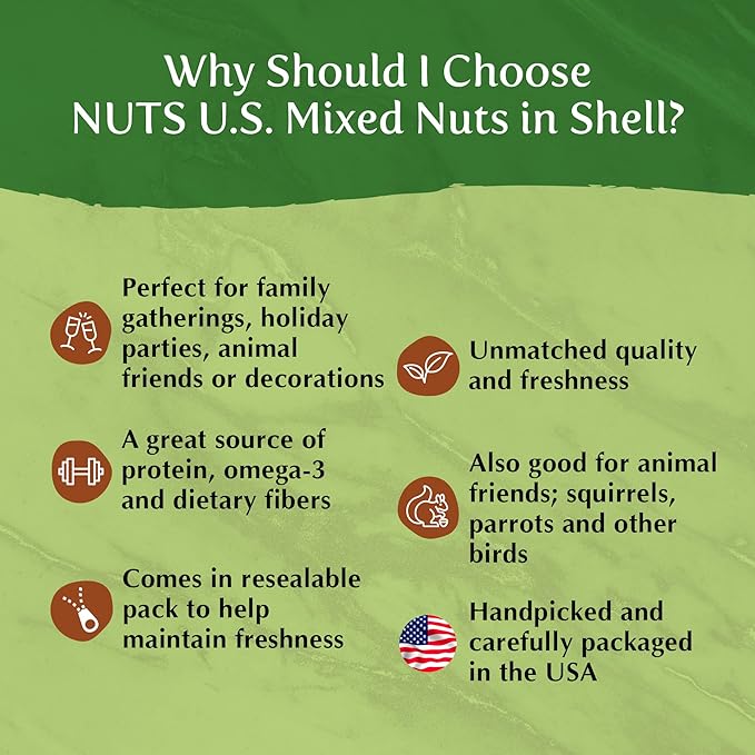 NUTS U.S. ??Mixed Nuts In Shell (Almonds, Walnuts, Hazelnuts, Pecans) | No Added Colors and No