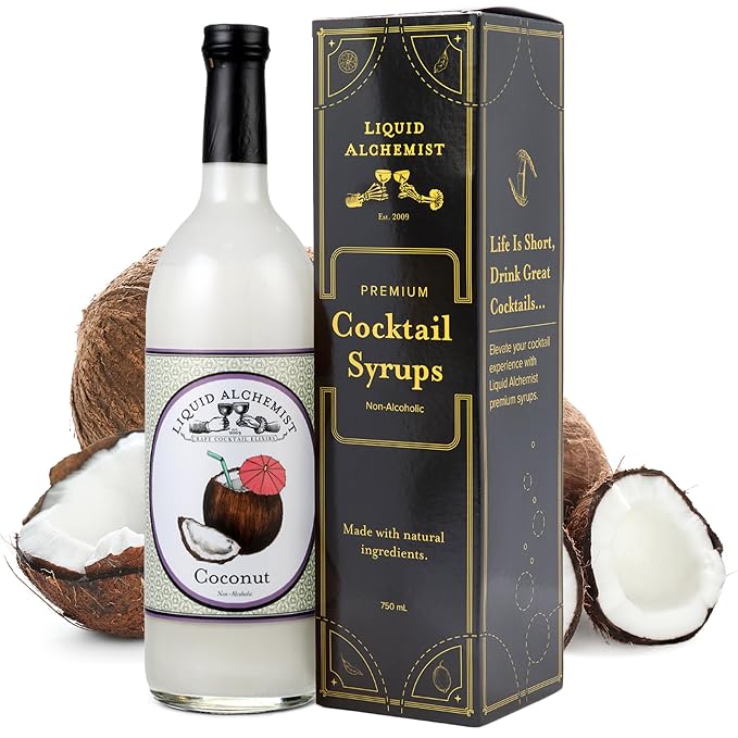 Liquid Alchemist Coconut Syrup for Drinks - Real Ingredients Make our Cream of Coconut Syrup a