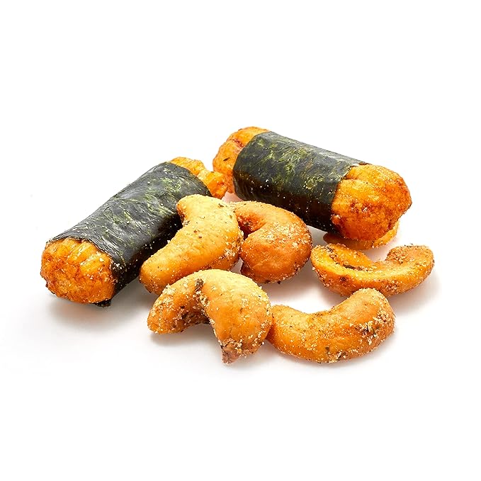 Yupik Sushi Cashew Mix, 1 lb (16 oz), Non-GMO, Vegan, Crunchy Savory Snack with Rice Crackers
