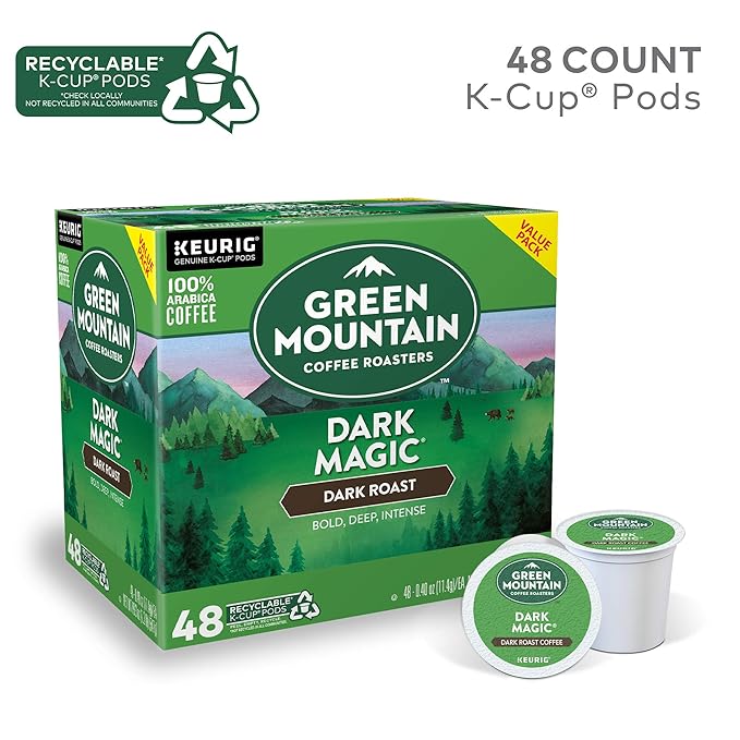 Green Mountain Coffee Roasters Dark Magic, Single-Serve Keurig K-Cup Pods, Dark Roast Coffee Pods
