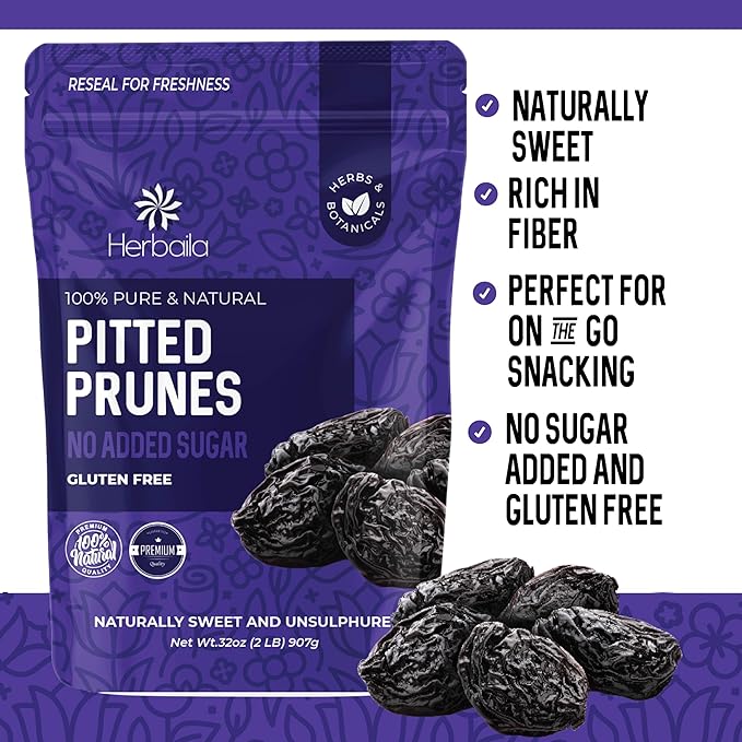 Prunes Pitted Unsweetened 2LBS, Dried Prunes for Constipation, Dried Plums Pitted Prunes, Naturally