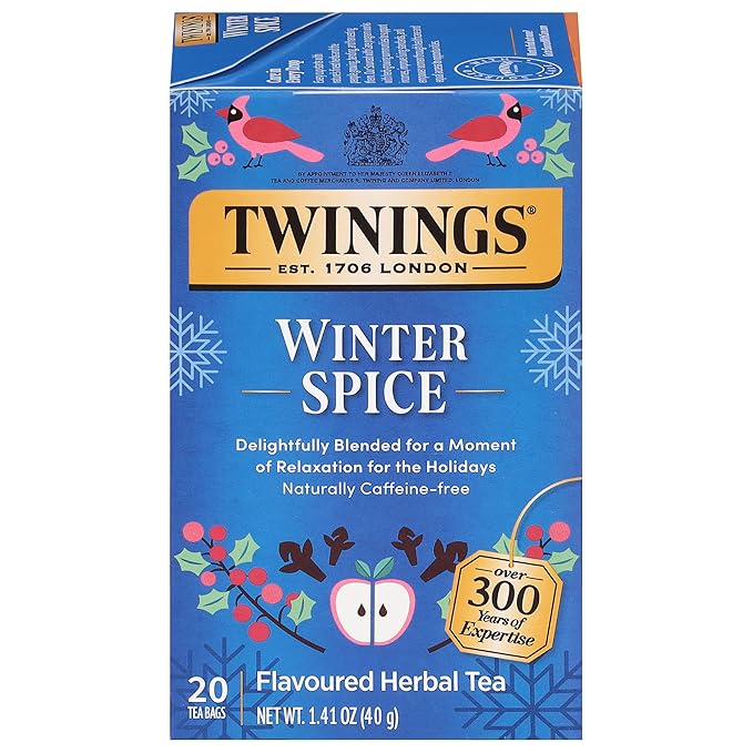 Twinings Winter Spice Herbal Tea Individually Wrapped, 20 Count (Pack of 1), Camomile, Apple
