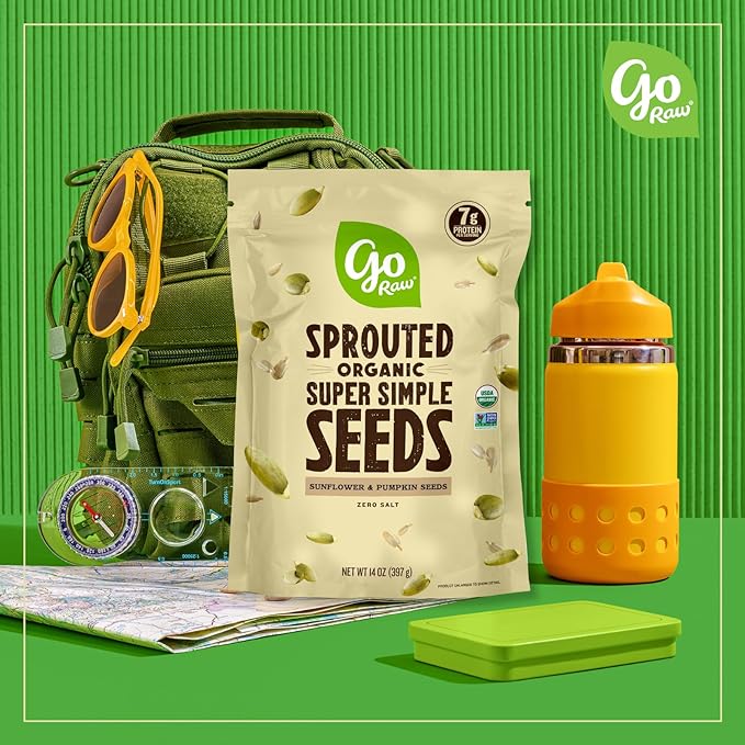 Go Raw , Sprouted Pumpkin and Sunflower Seed Mix| Keto | Vegan | Gluten Free Snacks | Organic |