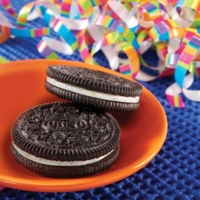 OREO Birthday Cake Creme Chocolate Sandwich Cookies, Family Size, 12 - 17 oz Packs