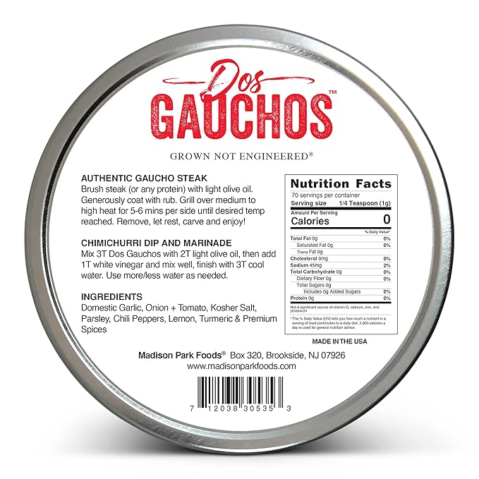 2-Dos Gauchos Argentinian Steak Rub ??Authentic Chimichurri Dry Spice Blend and Marinade Mix for