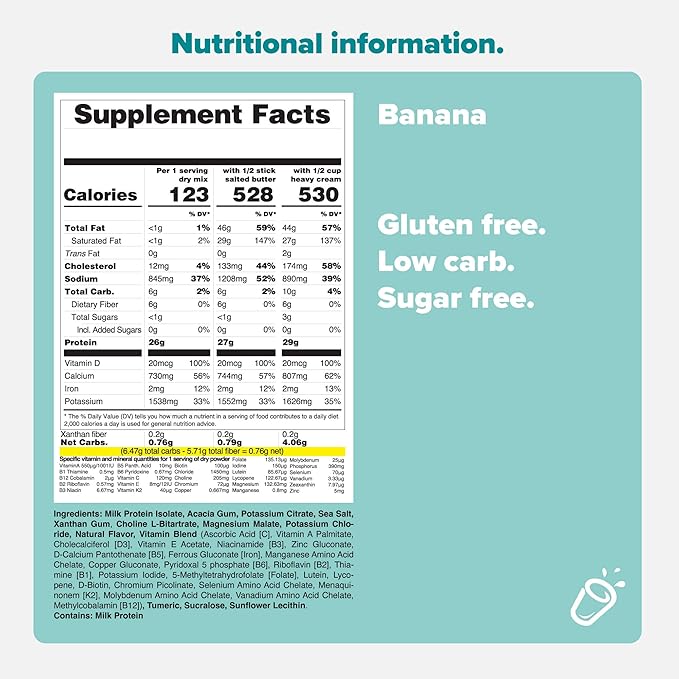 Keto Chow Banana | Keto Meal Replacement Shake | Nutritionally Complete | Low Carb | Delicious Easy