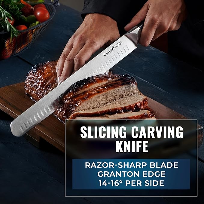 Cutluxe Butcher Knife Set – BBQ Brisket, Breaking & Boning Knife – Slicing Carving Knife Set for