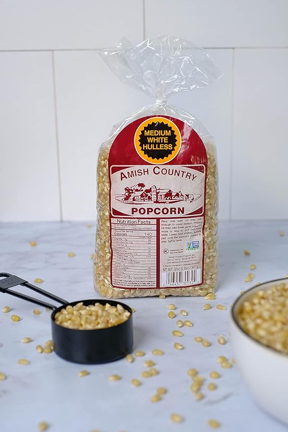 Amish Country Popcorn | 2 Lb Medium White Popcorn | Old Fashioned, Non-GMO and Gluten Free (2lb