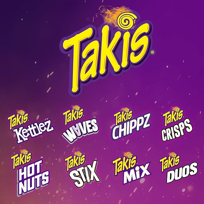 Takis 40 pc / 1oz Hero Variety Pack - Fuego, Blue Heat & Intense Nacho Flavored Rolled Tortilla