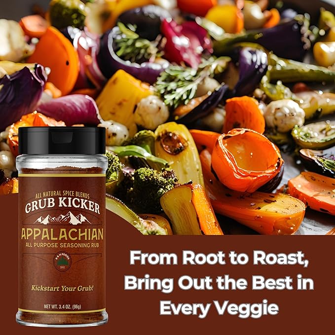 Grub Kicker Appalachian All Purpose Seasoning- 3.4 oz Bottle - All Purpose Seasonings for Cooking