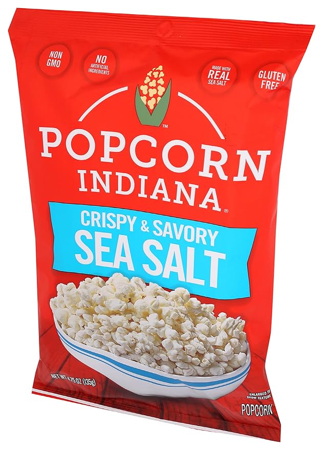 Popcorn, Indiana Sea Salt Popcorn, Family Pack Single 4.75 Oz
