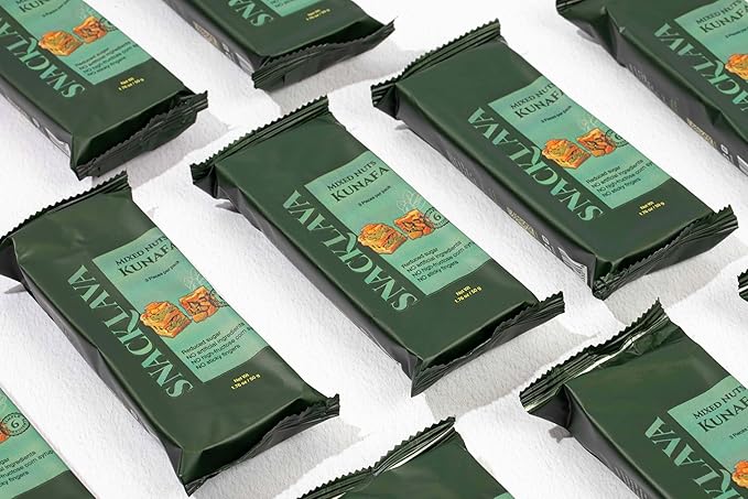 Snacklava Kunafa Mixed Nuts - 6 Pack (3 Pieces per Pack) - No Artificial Ingredients, Colors or