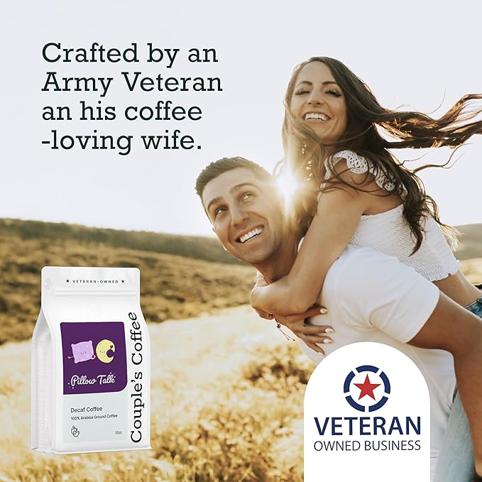 Couple?™s Coffee Ground Coffee | Gives Back to Military Families | Pillow Talk | Medium Roast Decaf