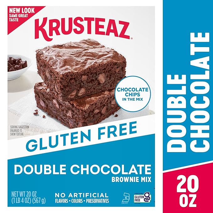 Krusteaz Gluten Free Baking Mix, Double Chocolate Brownie Mix, Gluten Free with No Artificial