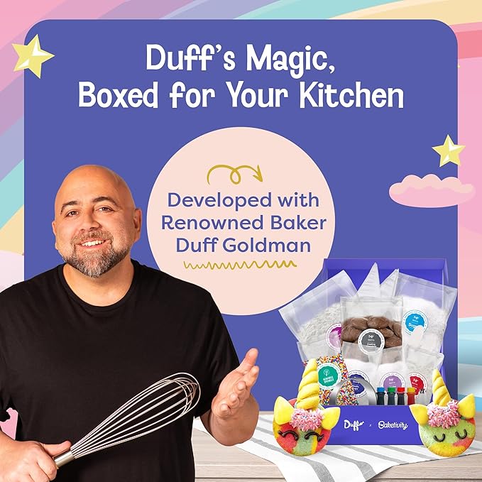 Baketivity x Duff Goldman Unicorn Cookies - Kids Baking Kit - Cooking Kits with Premeasured