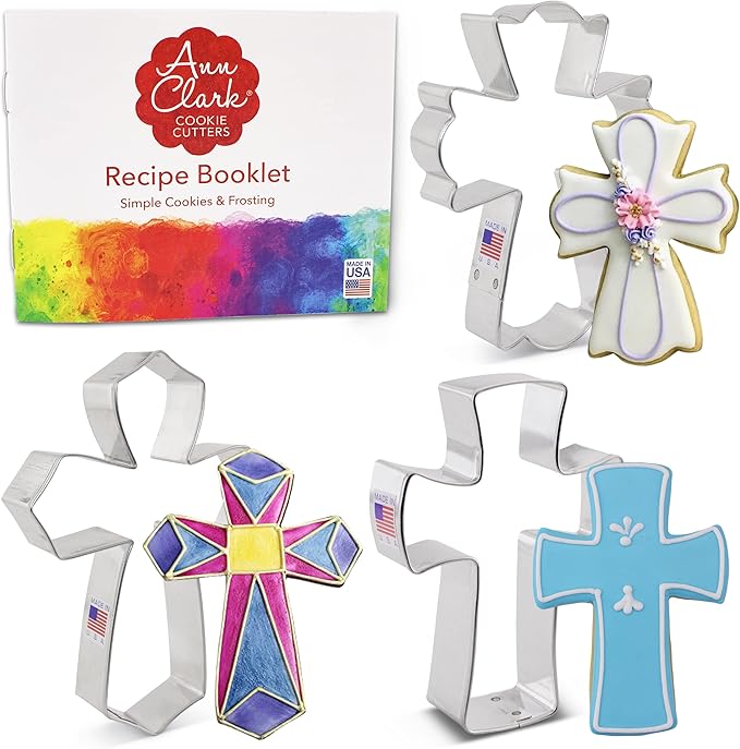 Ann Clark Cookie Cutters Cross Cookie Cutters 3-Pc. Set Made in USA, Holy Cross, Extra Large Cross
