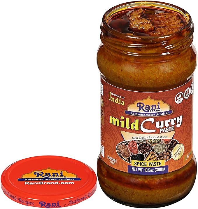 Rani Curry Paste MILD (Spice Paste) 10.5oz (300g) Glass Jar ~ No Colors | All Natural | NON-GMO |