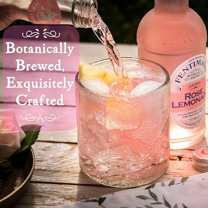 Fentimans Sparkling Rose Lemonade - Sparkling Pink Lemonade with Natural Ingredients & Pure Rose