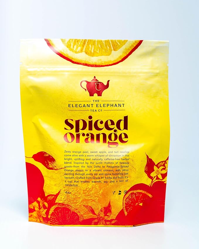 Spiced Orange Tea, Loose Leaf Herbal Tea – Sweet, Spicy, Caffeine-Free – Orange, Apple & Cinnamon
